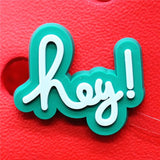 imitation PVC English Vocabulary Greetings Shoe Accessories Decorations Jibz for Croc Shoes Charms Fit Bracelet Kids