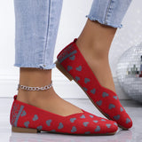 Breakj New Comfortable Shallow Square Head Knit One Foot Flat Plus Size Soft Sole Casual Single
