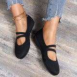 Breakj New Large Size Round Head Single Shoes Women's Flat Bean Shoes Casual Mom