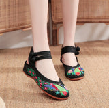 Breakj Style Embroidered Cloth Shoes And Sandals Women's Retro Dance Shoes Performance Dress With Women's