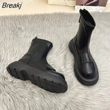 Women Ankle Boots High Quality Soft Leather Autumn Winter Ladies Thick Sole Casual Shoes Female Botas De