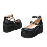 EDEELVEEYS Lolita Shoes Women Japanese Style Vintage Girls Med Heels Waterproof Platform College Student Cosplay Costume