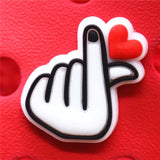 Shoe Charms Bone PVC Croc Accessories Decorations Dollar Euro Franc Sign Gesture JIBZ Charm Buckle for Kids Party Xmas