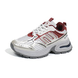 Breakj Korean Version Hollow Out Dad Shoes Spring 2025 New Breathable Student Sneakers Increased Casual