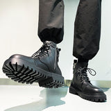 Breakj Top Martin Boots Men's New Fall 2023 British Locomotive Work Boots Men's High Top Leather Boots