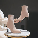 Socks, Boots, Women's Heels, 2024 Autumn And Winter New High Heels, Elastic Boots, Flat Heels, Woolen Boots, Fashionable Leisure