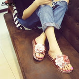 Women's Fashion Sequins Plus Size Slippers Women's Solid Color Flat Slippers Summer Slipper Flip Flops Women House