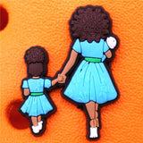 Black Series Shoe Charms Cute Black Children Boy Girls PVC Shoe Accessories Decorations Fit Croc Jibz Party Kids Gifts