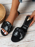 Breakj Large-Size Slippers Women 2025 New Flat-Soled Sandals Trend One-字字 Color