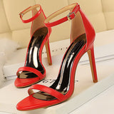 Shoes Super High Heels 11cm Women Shoes Patent Leather Woman Pumps Sexy Women Heels Stiletto Open Toe Ladies Shoes