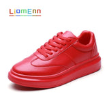 White Sneakers 2021 Unisex Leather Platform Sneakers Black Red Tennis Vulcanized Casual Sports Shoes Large Size