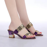 The Summer Of 2024, New Slippers, Water Drill, Leather, High Heels, Stilettos, Women's Sandals, Slippers Are Worn