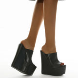 Simple Plain Face 16 Cm Wedge Heel Sandals A61-3 Have To Do 35-42 Yards Long-Term