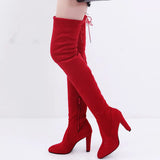 Fall / Winter 2023 Pointed, High Heel Women's Boots Fashion Zipper Thin Leg Strap Over-The-Knee Boots Elastic