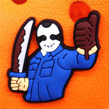 Shoe Buckle Charms PVC Scary Clown Skeleton Chainsaw Luminous Shoes Decorations fit Christmas Cosplay Party Kids