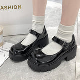 Shoes Women Japanese Mary Jane Shoes Women Vintage Girls Students JK Uniform High Heel Platform Shoes Cosplay Plus