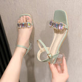 Breakj French Water Drill Sandals Coarse Heel High Heels In The Summer Of 2025 Fashion Temperament Daily Commute Cool