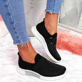 Women Casual Shoes Spring Crystal Solid Female Mesh Sneakers Casual Flat Shoes Women Flats Ladies Sport Shoes