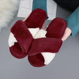 Mixed Colors Fluffy Slippers Autumn Winter Home Slippers Women Furry Fur Slides Outdoor Women's Sandals 2021 Flip