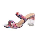 2022 New PVC Women Sandals Sexy Slip-On Clear Transparent Heels Full Colour High Heels Party Shoes Sandals Women Size