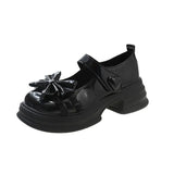 Bow With Thick Soles, College Style JK Small Leather Shoes, Women's Summer 2024 New Retro French