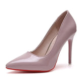 2021 Women High Heels Sexy Point Light Mouth High-heeled Shoes Sexy Red Bottom Single Shoes Women's Basic Work