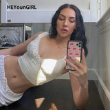 Summer Casual Sleeveless Tank Tops Women Milkmaid White Ruched Crop Top Tees Fashion Basic Croptop Streetwear