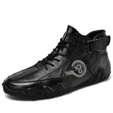 All-match Men Leather Casual Shoes Outdoor Quality Lace-up Male Footwear Winter Warm Lined Sneaker Comfort
