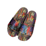 Women Graffiti Slippers Plus Size Ladies Mixed Colors Flat Female Open Toe Casual Slides Women's Summer Beach Comfort