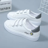 2021 Women Vulcanized Shoes Fashion PU Leather White Shoes Casual Sneakers Woman Lightweight Ladies Flat Shoes Zapatillas