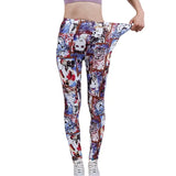 Fashion Women Leggings Beautiful Leaf Floral Printing High Waist Jeggings Stretch Pant Sexy Hot Sale Clothing