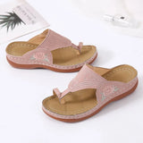 Breakj Women's Fish Mouth Heel Shoes Large Size Women's Shoes Embroidered Slippers Women's