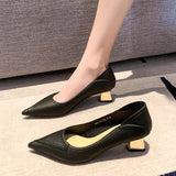 Breakj French Low-Heeled Single-Shoe Female Famous Yuan 2025 Spring And Autumn New Nude Light Temperament Professional High-Heeled