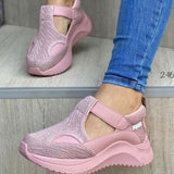 Women Casual Shoes Thick Bottom Women's Flat Platform Thick Woman Shoes Mesh Hollow Casual Single Shoes Large