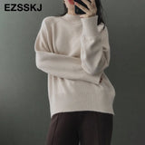 thick big Autumn Winter o-neck oversize Sweater Pullover Women warm chic female loose cashmere Basic wool Sweaters