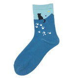 Cotton Socks Funny Oil Painting Fashion Happy Socks Night Winter Male Female Colorful Print Van Gogh Art Sock one