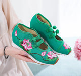 Breakj Shoes Sports Shoes Two-Color Rubber Beef Tendon Sole Leisure Embroidered Cloth Shoes Women's Single