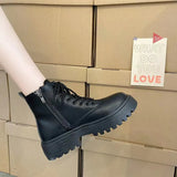 Front Strap Martin Boots Girls 2023 Summer New Ins Thick Soles High Short Boots Thin