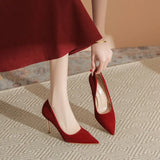 Red Wedding Shoes Women 2025 New Show Heds Wedding Dress Two Wearing Bridal Shoes Fine Heel Not Tired Of The Engagement High