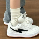 Breakj And Autumn Small White Shoes Women's Board Shoes Light Yellow Lightning Dopamine Color Trend Korean Sports Shoes Students Heighten