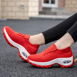 Platform Sneakers Flats 2021 Breathable Casual Shoes Flats Wedges Sneakers for Women Mesh Sock Shoes Zapatos De