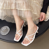 Breakj Women's New French High-Heeze Cool Slippers In The Summer Of 2025 Wear A Font Cool Drag Side-Of-Slip