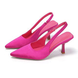 Size High Heel Sandals Baotou Back Empty Rear Trip New Shallow Pointed Single Heel