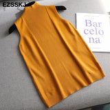 Knitted Top spring autumn sweater Tank top Women Blouse Sleeveless V Neck loose Top Female sweater Vest elegant