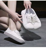 Square Toe White Tennis Women's Shoes Fashion Design Offers Free Shipping