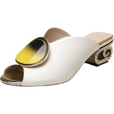 Breakj Mouth Slippers Women Wear The Summer 2024 New Thick And Stylish Open-Toe Half-Drag