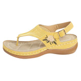 Summer Women Premium Orthopedic Open Toe Sandals Vintage Anti-slip Breathable Leather 2021 Casual Female Platform