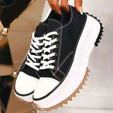 Women Platform Canvas Sneakers Lace-Up High Top Female Casual Shoes Fashion Zebra Pattern Lace Up Lady Sports