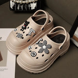 2024 Diy Hole Garden Shoes for Women Slippers Summer 2024 Soft Chunky Platform Sandals Woman Non Slip Beach