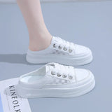 Breakj Half Slippers Female 2025 Summer New Net Face Cool Drag Female Wear Sandals In Summer Versatile Platform Slippers